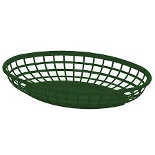 FAST FOOD BASKETS (OVAL BASKET, GREEN 10 1/2'