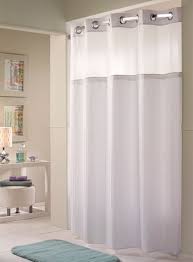 SHOWER CURTAIN / DOUBLE H / WHITE / 71 X 74 / HOOKLESS
