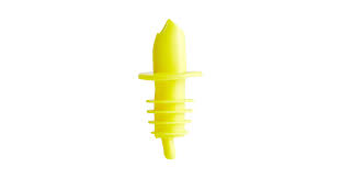 YELLOW NEON PLASTIC POUR SPOUTS (DOZEN)