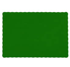 10" X 14" HUNTER GREEN COLORED PAPER PLACEMAT WITH SCALLOPED