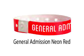 NEON RED NUMBERED WRISTBANDS - BOX OF 500