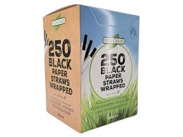 WRAPPED BLACK STRAWS / 8" (50/250/12,500) [WBS] [EACH]