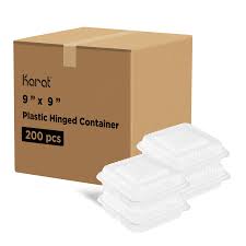 9 X 9.5 / 3 CMPMT / CLEAR PLASTIC HINGED TRAY (200/CS)