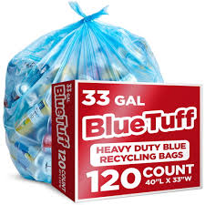 37 X 44 / 45 GALLON / HIGH DENSITY / BLUE RECYCLING BAGS