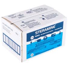 SANITAB / SANITIZER STERAMINE TABLETS (150 COUNT) (6/CS)