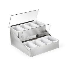 BARCONIC SS DOUBLE DECKER CONDIMENT HOLDER / 8 PINT [EAC