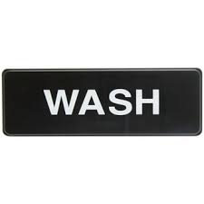 HAND WASH ONLY SIGN - BLACK AND WHITE, 9" X 3" (EACH)