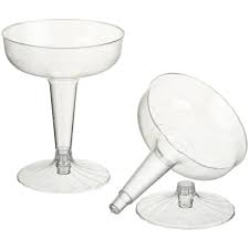 COMET PLASTIC CHAMPAGNE GLASSES, 4 OZ., CLEAR,
