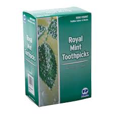 INDIVIDUAL WRAPPED MINT TOOTHPICKS - BOX OF 1,000