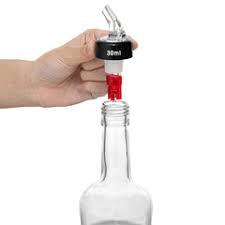 1 OZ. CLEAR SPOUT / RED TAIL M EASURED LIQUOR POURER WITHOUT