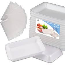 SUPERMARKET TRAY, FOAM, WHITE, 8-1/4X5-3/4, 125/BAG