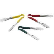 SPRING TONGS - COLOR CODED - 9" BLACK