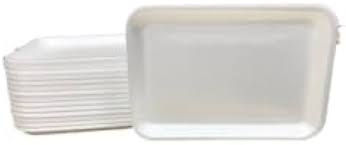 SUPERMARKET TRAYS, WHITE, FOAM, 8 1/4 X 1/2 X 10 1/4,