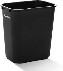 28 QT. / 7 GALLON BLACK RECTANGULAR WASTEBASKET