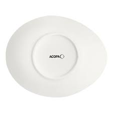 Acopa Nova 24 oz. Cream White Asymmetric Stoneware Bowl -