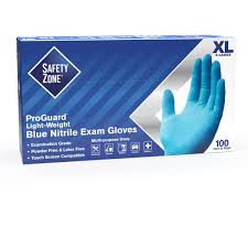 EXTRA LARGE NITRILE GLOVE / BLUE / EXAM GRADE / POWDER