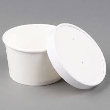 8 OZ PAPER HOT FOOD CUP WITH VENTED PAPER LID / POLY