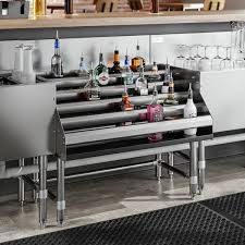 36" FIVE TIER STAINLESS  STEEL LIQUOR DISPLAY RACK (EA)