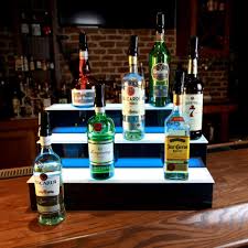 LIQUOR SHELF / 1 TIER / BLACK / MULTI COLOR LED'S / 36"
