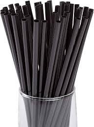8" UNWRAPPED STRAW / BLACK [50/250/12,500] [UWST] [CASE]