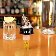 1.5 OZ. CLEAR SPOUT / YELLOW TAIL MEASURED LIQUOR POURER