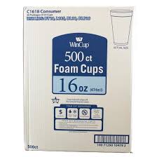 12J16 / FOAM DRINK CUPS, 12OZ, WHITE (40/25/1,000)