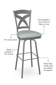 BAR CHAIR - CROSS BACK - ONE-PIECE WELDED FRAME, GRADE