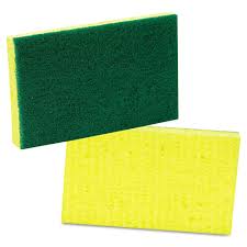 6" X 3 1/2" SPONGE WITH GREEN SCRUBBER - 6/PACK