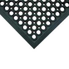 3' x 5' BLACK RUBBER ANTI-FATIGUE FLOOR MAT WITH