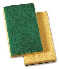 HALF SPONGE / SCRUB/SCOUR YELLOW/GREEN (300/CS)