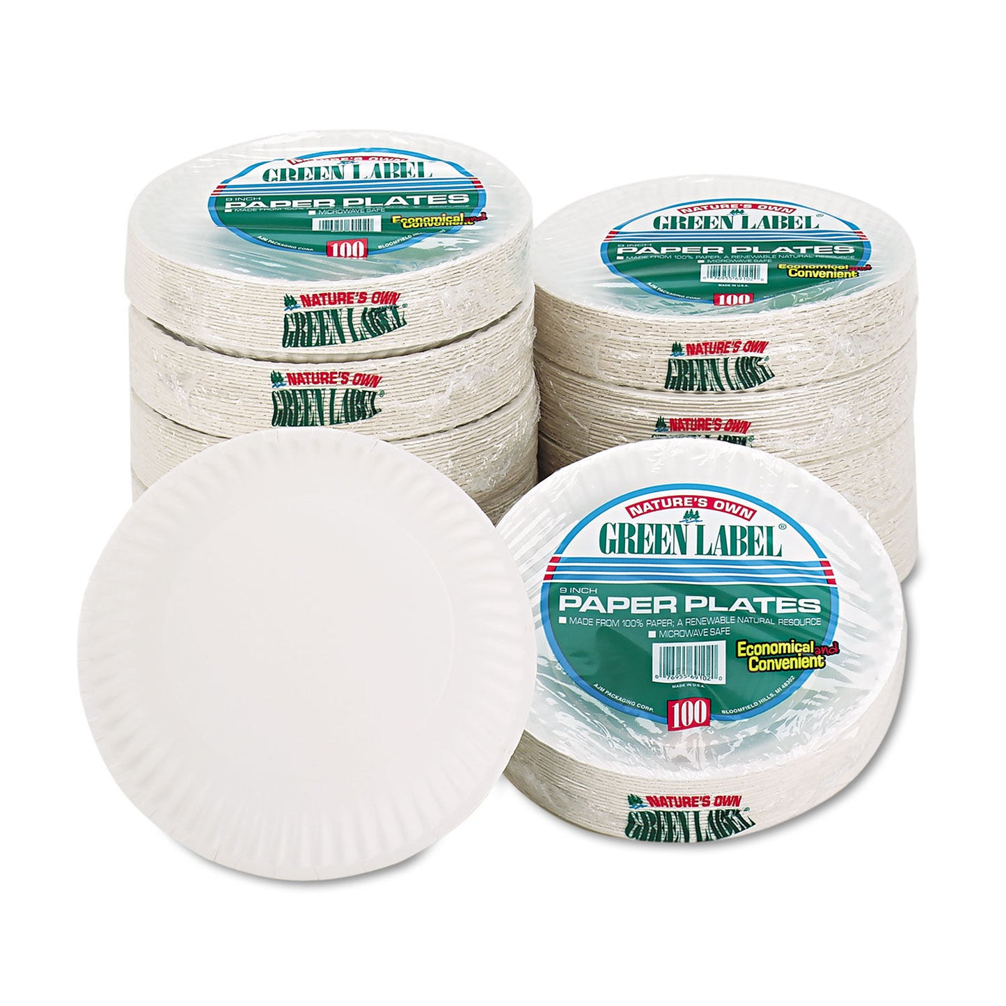 PAPER PLAT / 9" / UNCOATED / 100/PACK (1,000/CS)