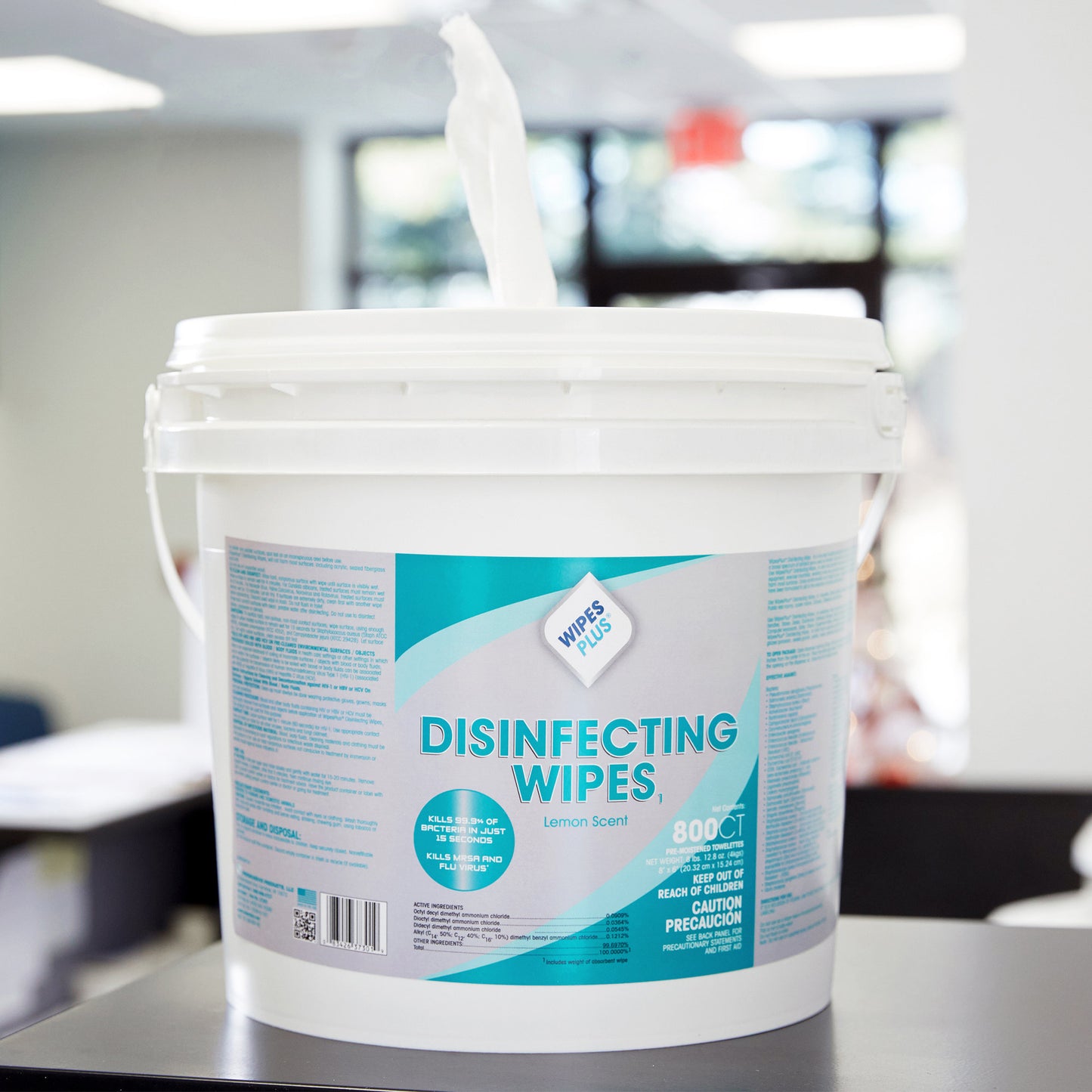 WIPESPLUS REFILL CENTER PULL LEMON SCENT ALCOHOL FREE DISINFECTING WIPES - 800/ROLL
