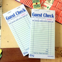 GUEST CHECK / 2 PART GREEN AND WHITE / CARBON (50/CASE)