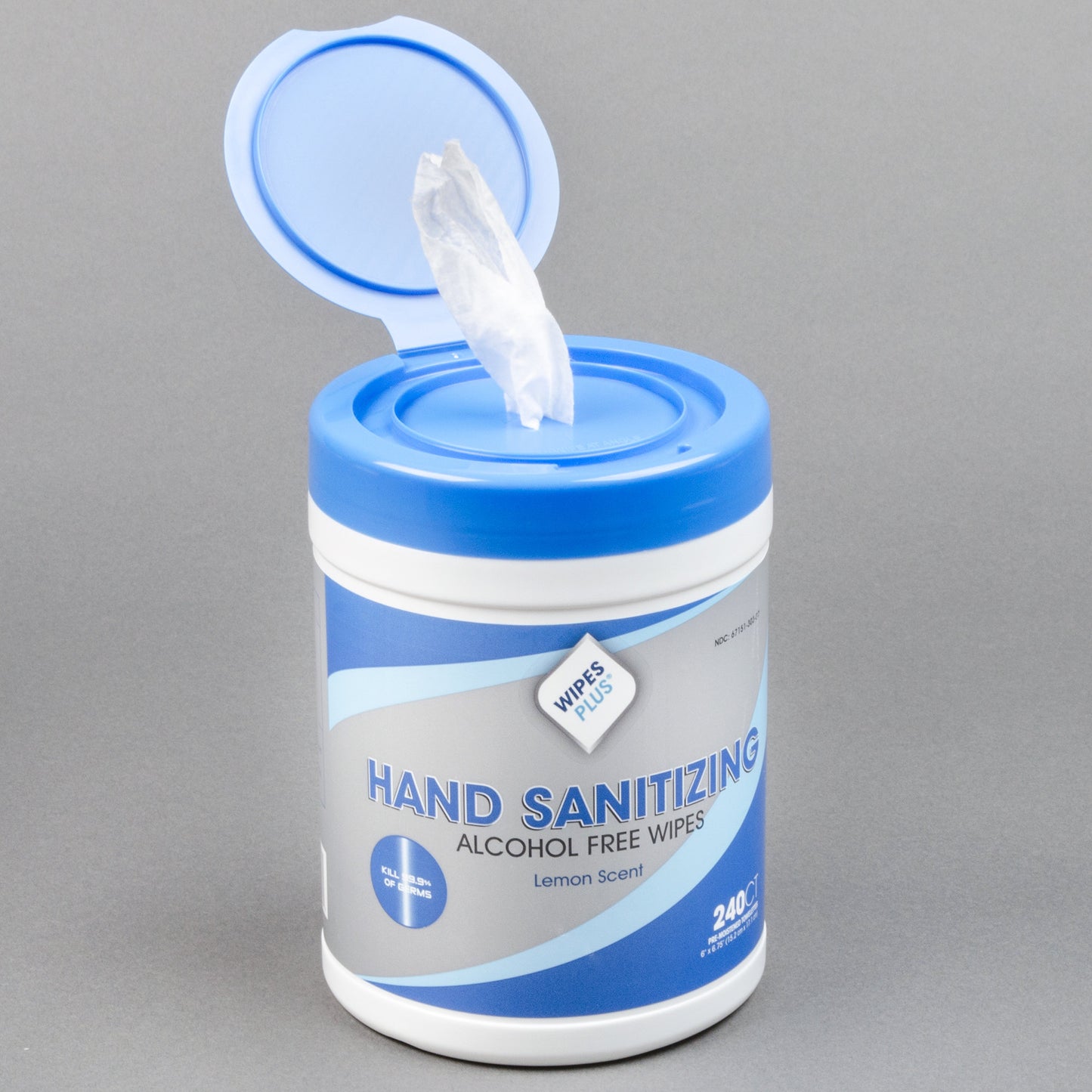 WIPESPLUS 240 COUNT LEMON SCENT ALCOHOL FREE HAND SANITIZING WIPES