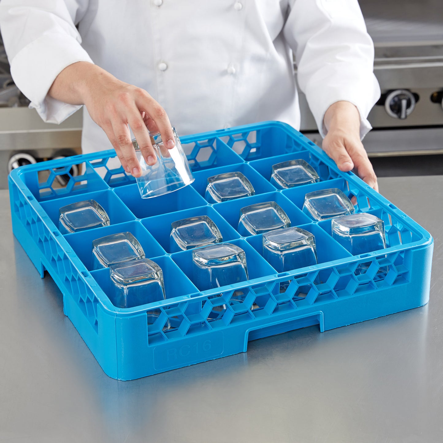 CARLISLE RC1614 16 COMPARTMENT TILTED CUP RACK