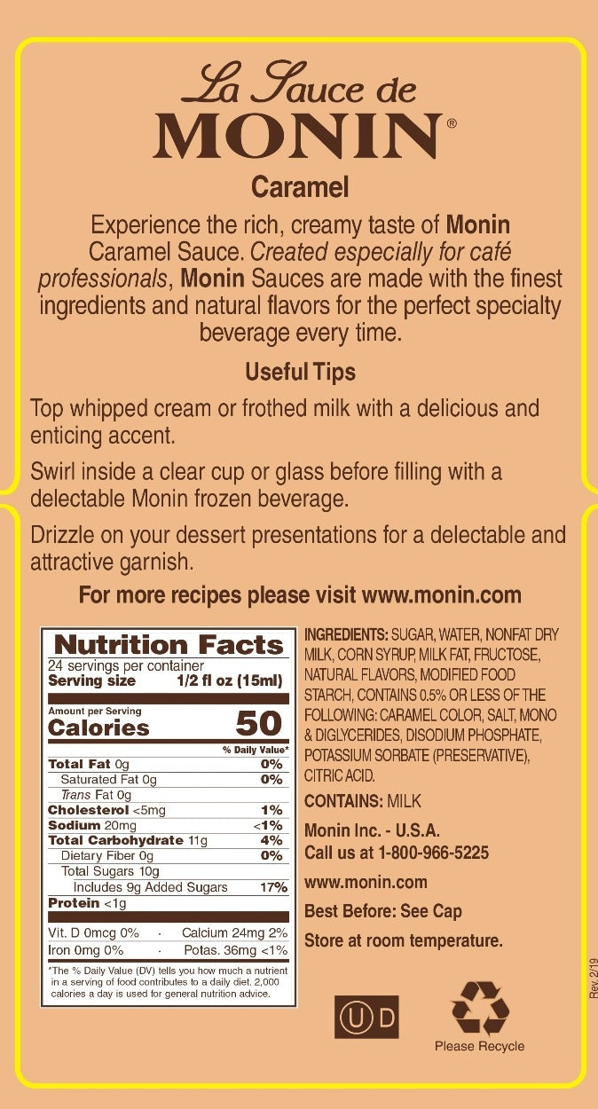 CARAMEL SAUCE / MONIN / 64 OZ (4/CS)