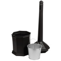 COMMERCIAL ZONE 710301 SMOKERS' OUTPOST SITE SAVER BLACK SNAP-LOCK 5 QT. CIGARETTE RECEPTACLE