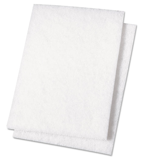 LIGHT DUTY WHITE ABRASIVE SCOURNG PADS / 6 X 9 (20/CS)