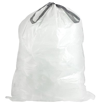 25 X 30 / 13 GAL. / LOW-DENSITY / WHITE KITCHEN DRAW-STRING BAG / .9 MIL. (200/CASE)