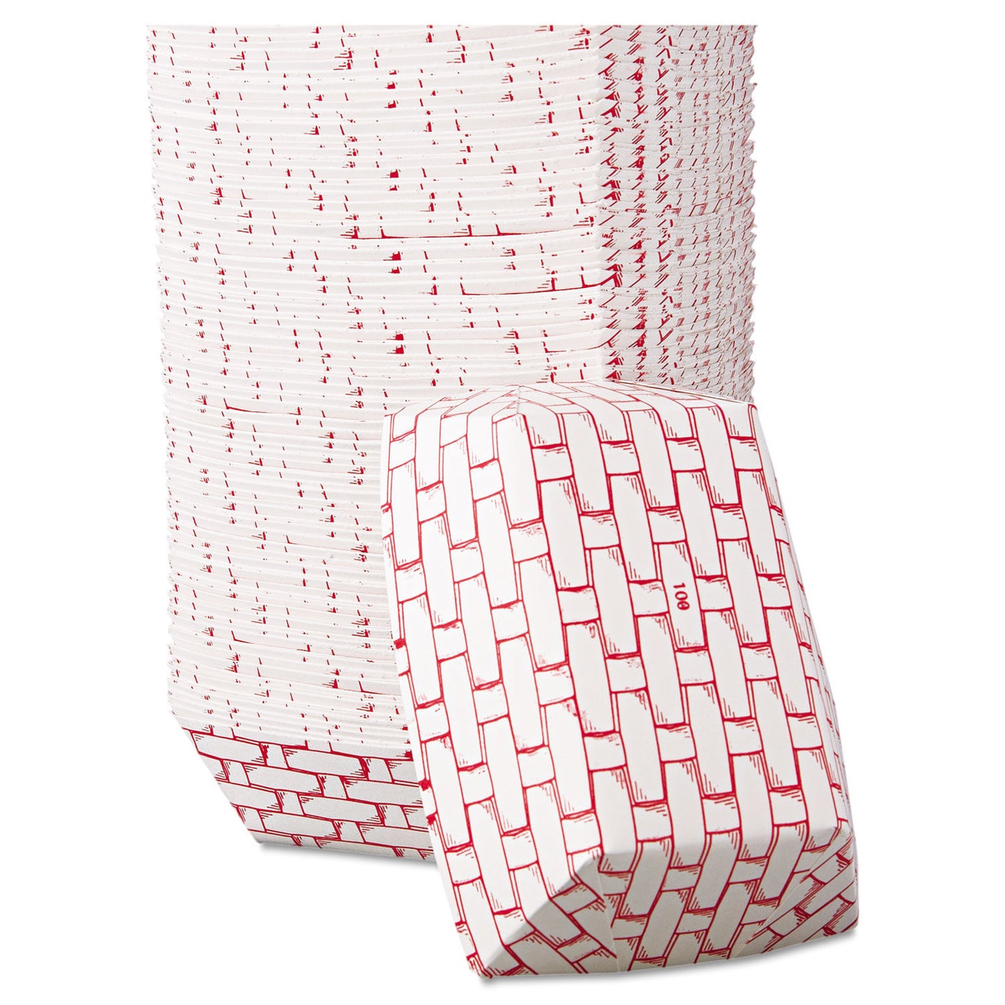 1 LB PAPER FOOD BASKETS, RED/WHITE (1,00/CS)