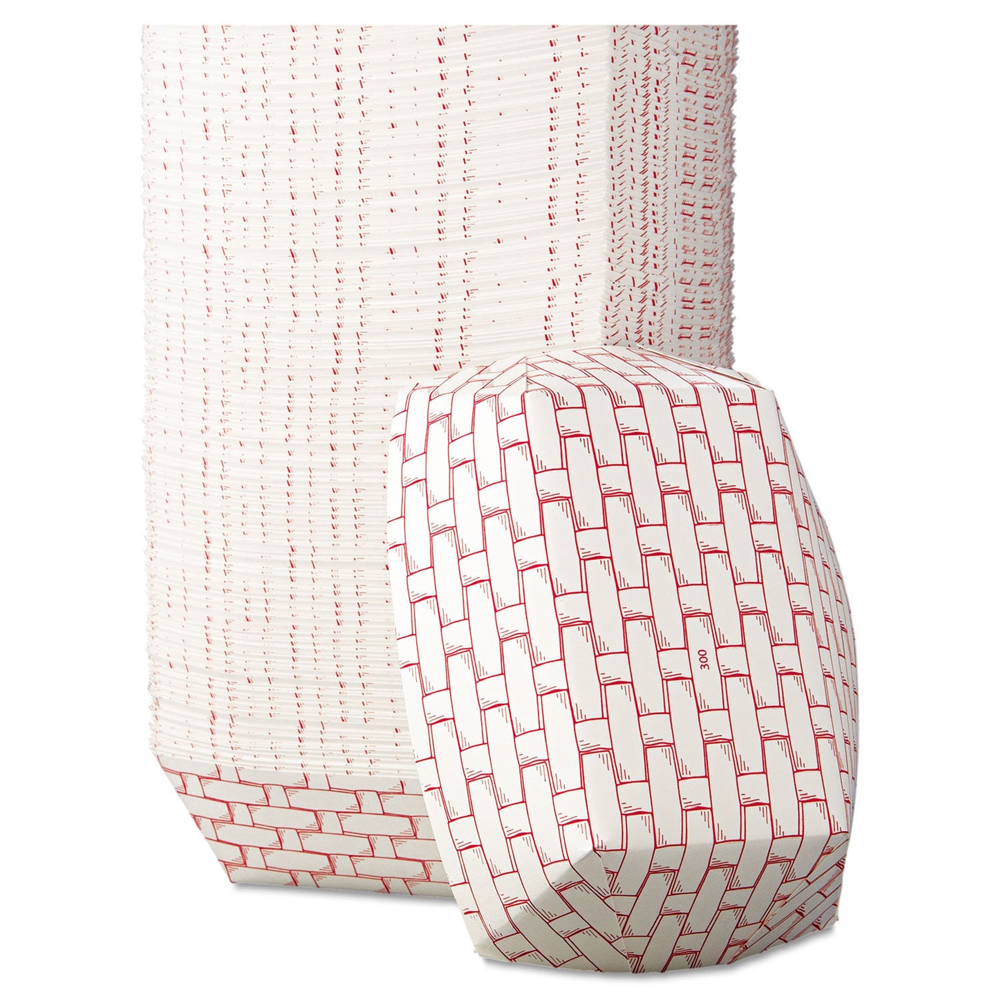 3 LB APER FOOD BASKETS, RED/WHITE (500/CS)