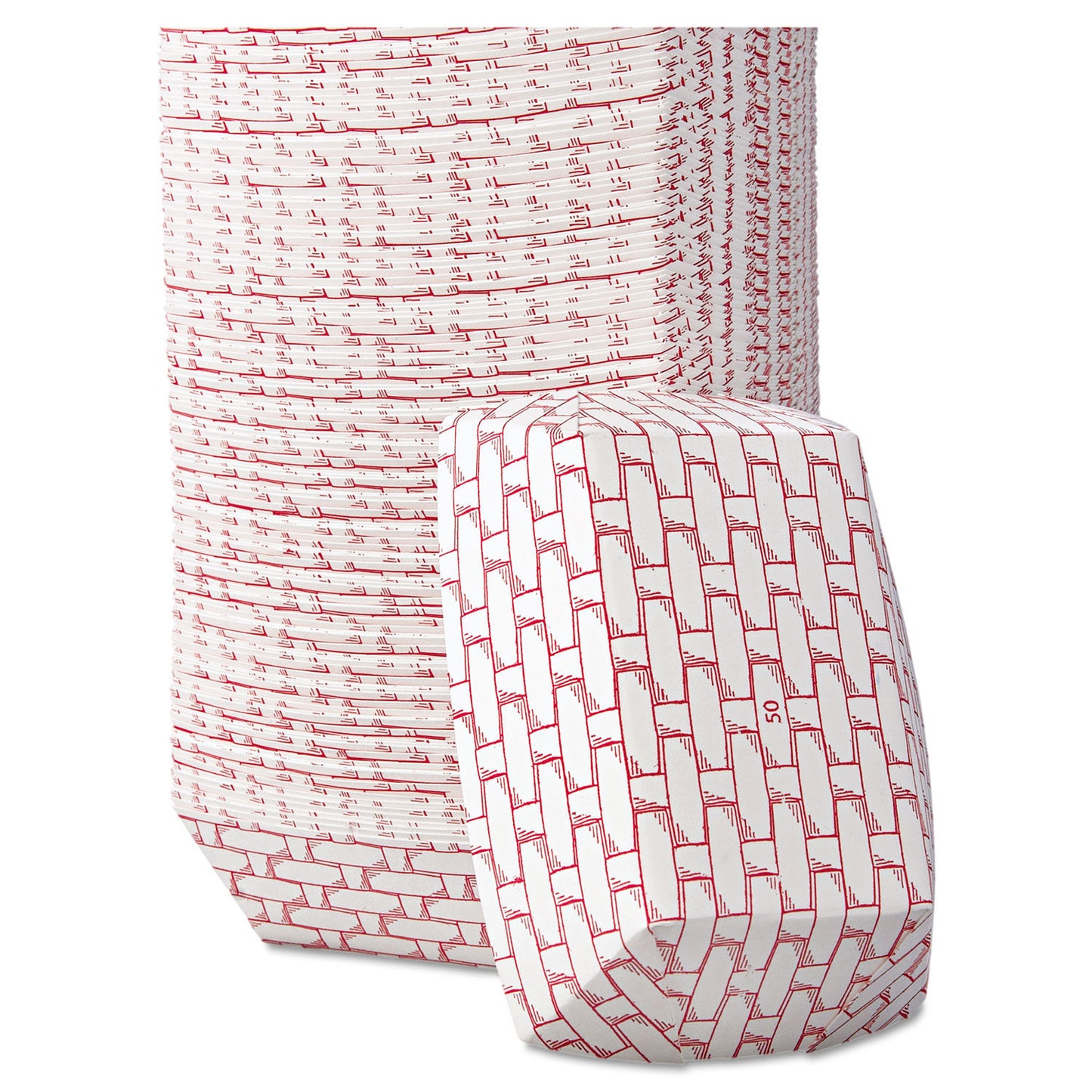 5 LB PAPER FOOD BASKETS, RED/WHITE (500/CS)