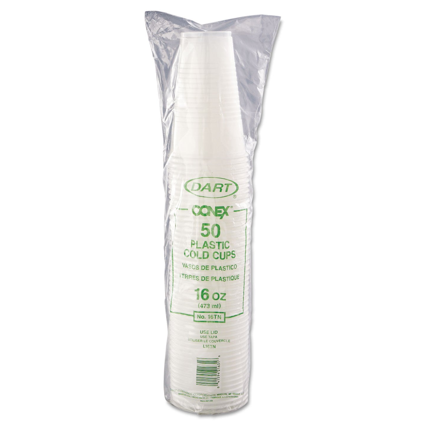 Y16T / 16 OZ TALL DART TRANSLUCENT COLD CUP (50/20/1000)