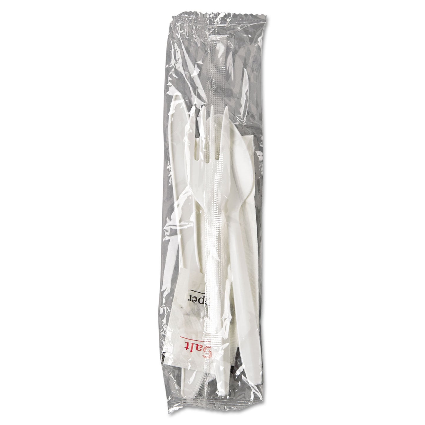 CUTLERY KIT / MEDIUM WEIGHT / WHITE(F,K,S,S&P NAPKIN) (250/CS)