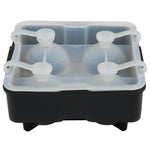 BLACK SILICONE 4 COMPARTMENT 1 3/4" SPHERE ICE MOLD WITH LID