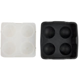 BLACK SILICONE 4 COMPARTMENT 1 3/4" SPHERE ICE MOLD WITH LID