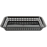 FAST FOOD BASKET / 12" X 8 1/2" X 1 1/2" / BLACK / RECTANGULAR (12/PK)