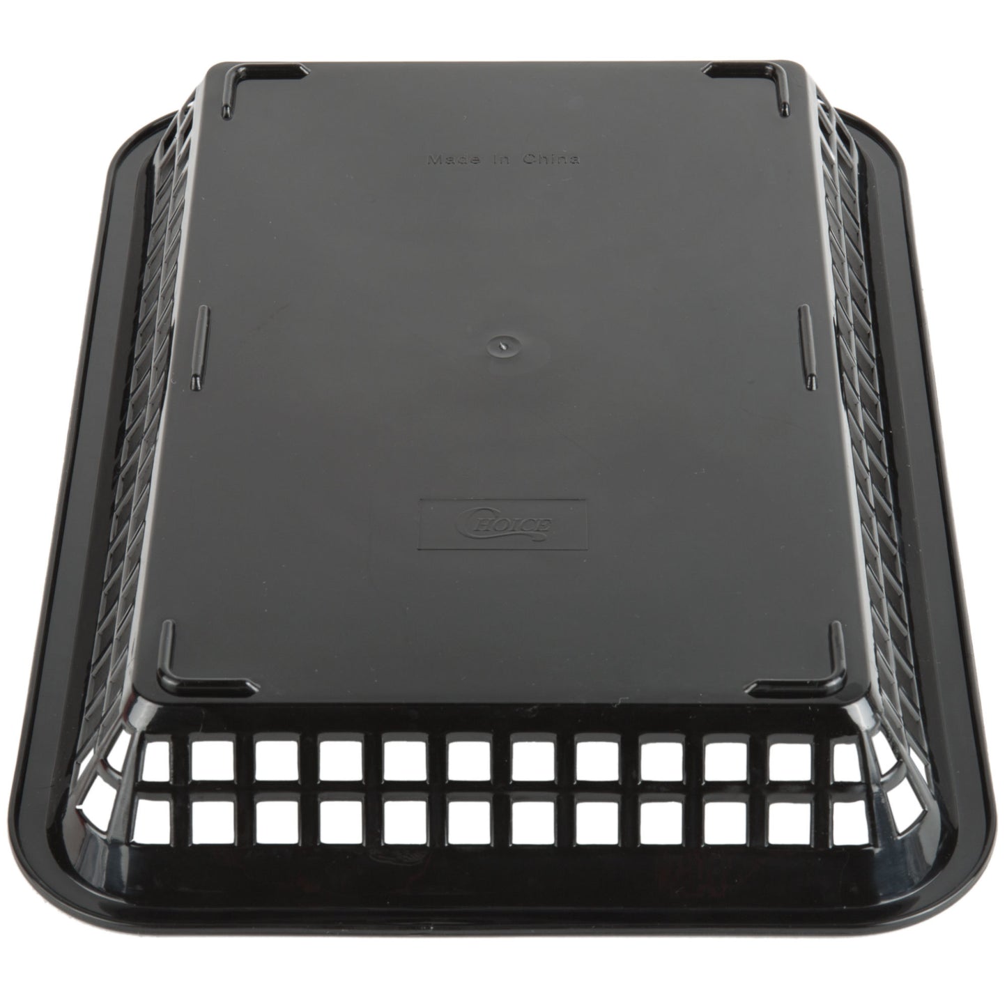 FAST FOOD BASKET / 12" X 8 1/2" X 1 1/2" / BLACK / RECTANGULAR (12/PK)