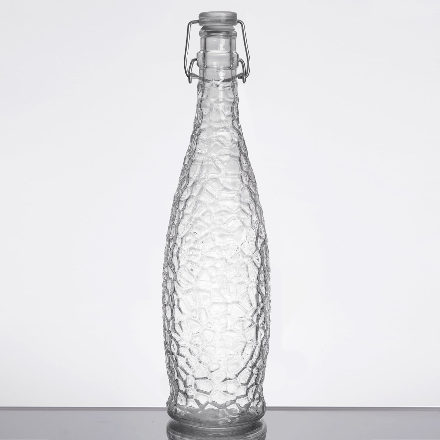 LIBBEY 13150120 34 OZ. GLACIER OIL / VINEGAR / WATER BOTTLE WITH CLEAR WIRE BAIL LID - 6/CASE
