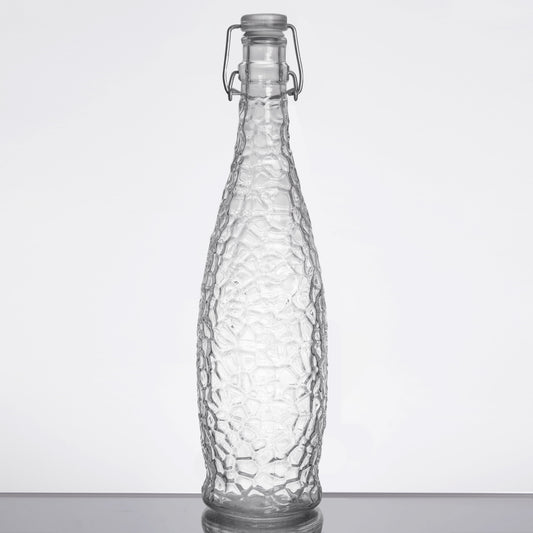 LIBBEY 13150120 34 OZ. GLACIER OIL / VINEGAR / WATER BOTTLE WITH CLEAR WIRE BAIL LID - 6/CASE